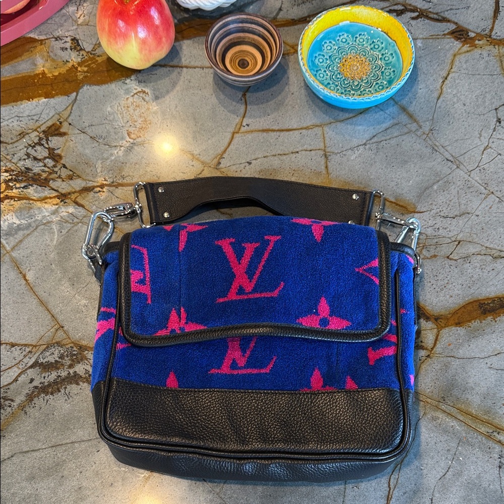 Luxury Blue and Pink Designer Men's Bag